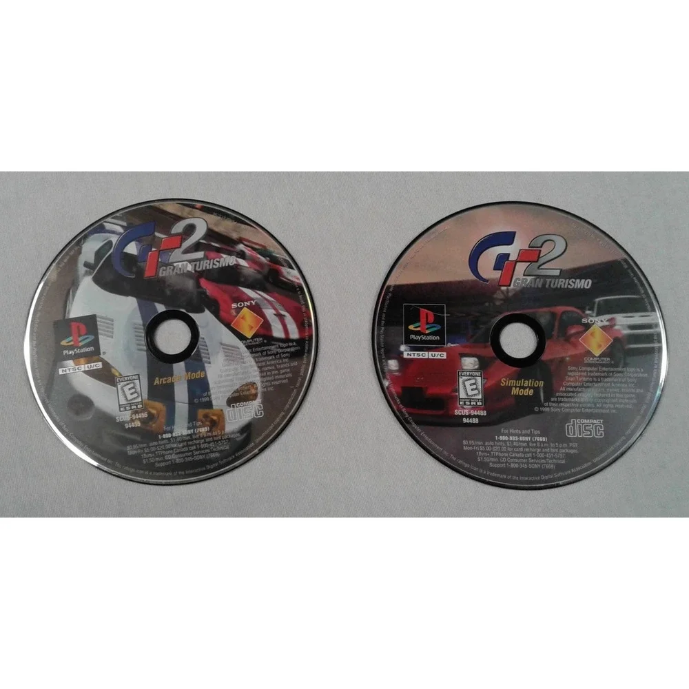 Gran Turismo 2 (2x) - Sony Playstation (PS1) Video Game - Disc Only - Tested